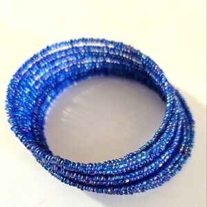 Blue beaded African bracelet